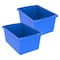 Storex Storage Bin, Plastic, Blue, 2 PK 61482U06C - alternate 1